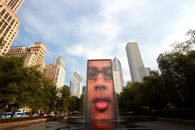 Crown Fountain in the Morning