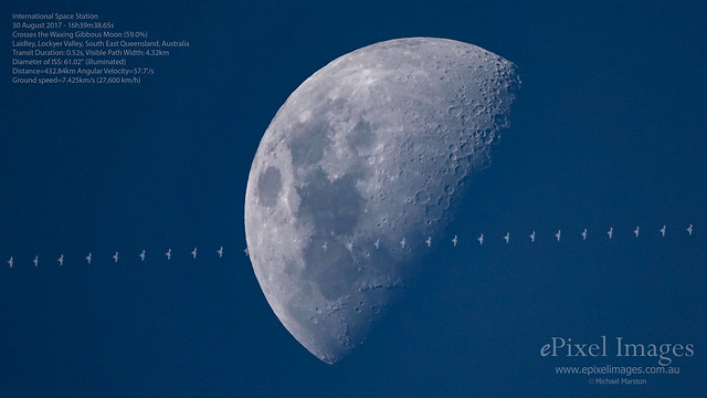 International Space Station Transits Across the Moon During the Day