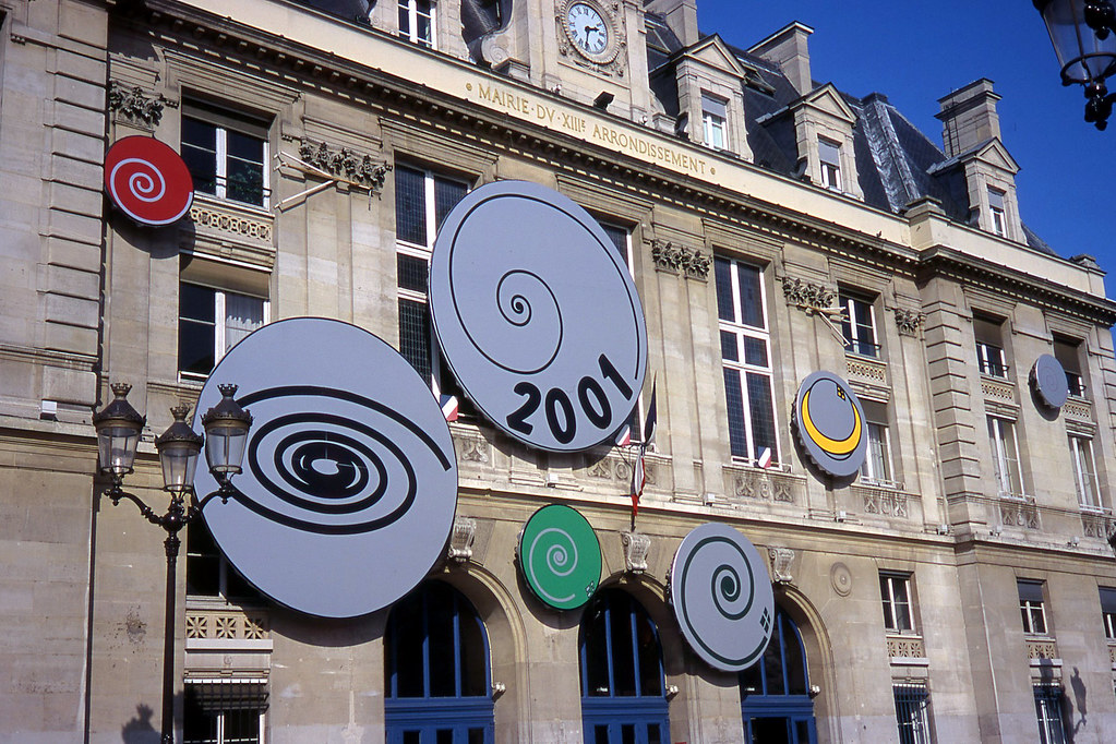 JHM-2001-iaa-001 - Paris, Mairie du 13e, Décoration de nouvel an
