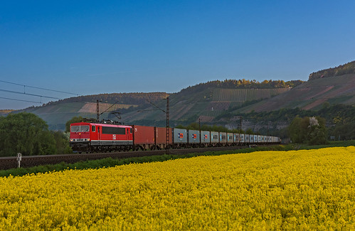 meg bahn bayern mau ferrovia freighttrain fret cargo germania germany guterzuge sunrise nikond7100 br155 treni trains railway railroad