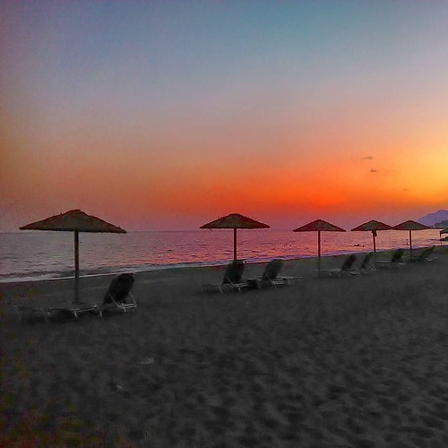 #sunset #beach #sand #umbrella #sea #libyansea #sky #colours #august #summer #holidays #instapic #instaphoto #instadaily #photography #arvi #creteisland #crete_greece #crete #allincrete #welovecrete #welovegreece #greece #urban_greece #apopsilive #IaTriDi