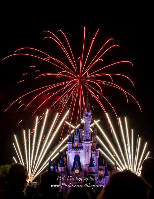 Disney World Castle Fireworks-3