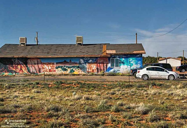 Roadside Street Art Mural in the Navajo Nation at Kaibito Arizona