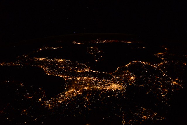 Northern Italy by night