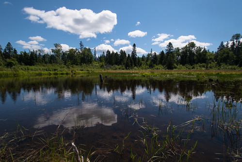 michigan isleroyale irnp nationalpark reflection water sky clouds landscape up coppercountry nature minongmine millpond lake pond