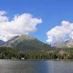 Enjoy the calm surface of this unique Štrbské tarn surrounded by the High Tatras mountains