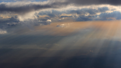aerialphotography clouds california morning crepuscularrays smoke