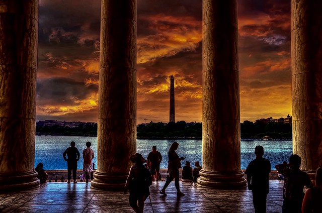 The Washington Monument - viewed from the Thomas Jefferson Memorial.