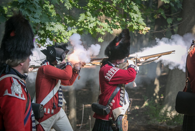 British Musket Fire - Historical Reenactment