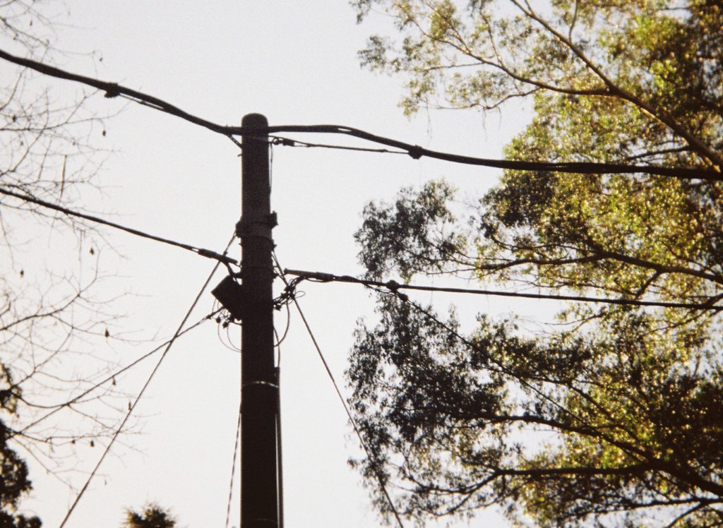 Power lines pole