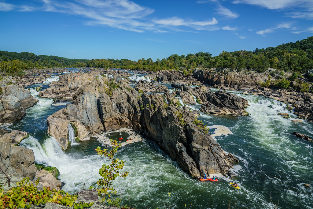 Great Falls with Kayakers
