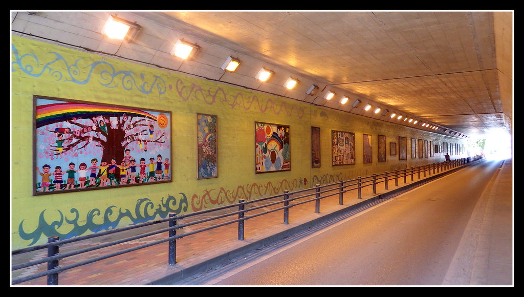 AN ART MUSEUM in a TUNNEL --- A Gallery of Children's Artwork Inside the ONISHI TUNNEL in NAGO CITY, OKINAWA