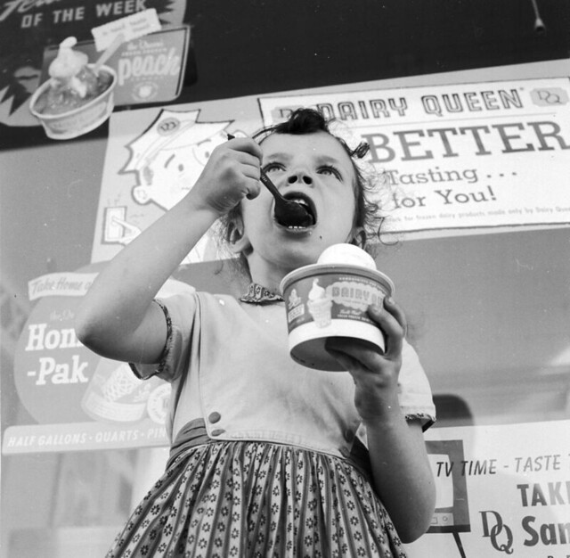 Little Girl Eating Ice Cream - Dairy Queen 1960
