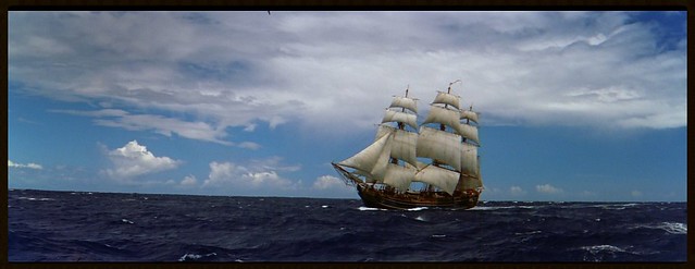El Rosa  de Los Andes nuestra corbeta corsaria navegando por el Oceano Pacifico