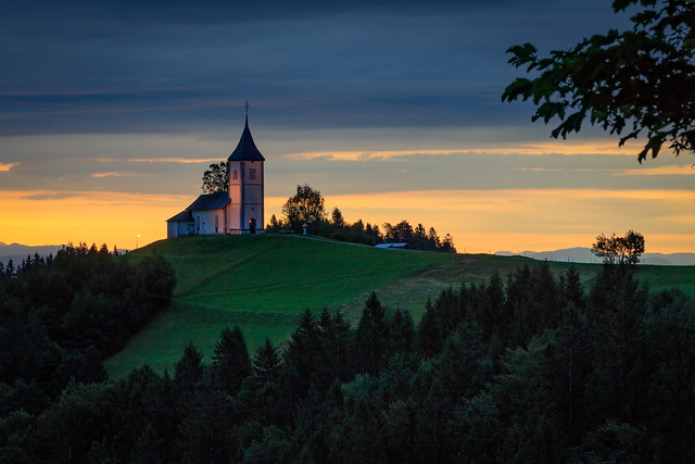 Early morning at the Church of St. Primoz, Slovenia