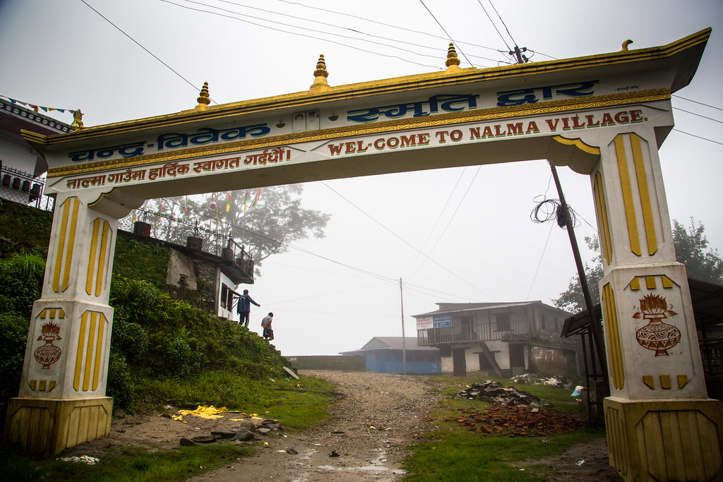 The gate to enter Nalma Village, Lamjung, Nepal.