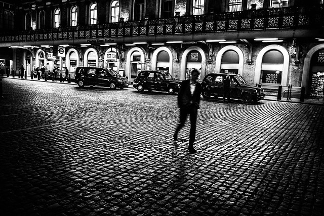Late cab home, Charing Cross, London