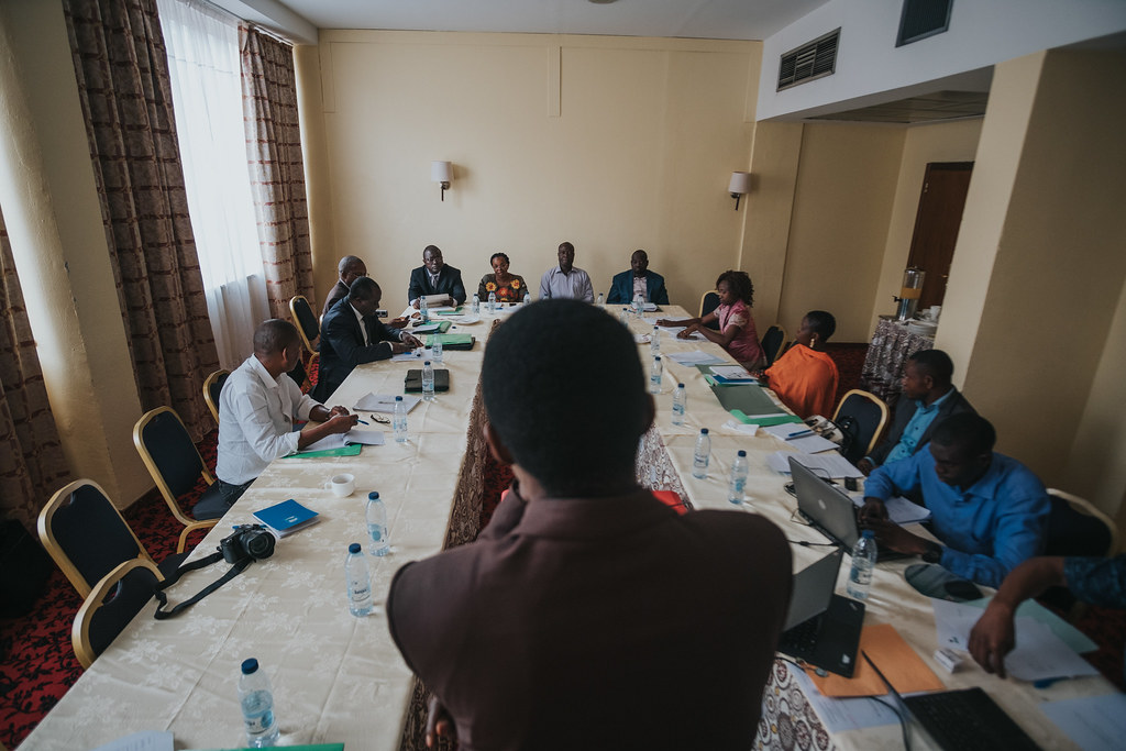 Facilitators: Raphael Tsanga, Senior Research Officer, Edouard Essiane Mendoula, Research Assistant - Data collection meeting on the flow of wood...