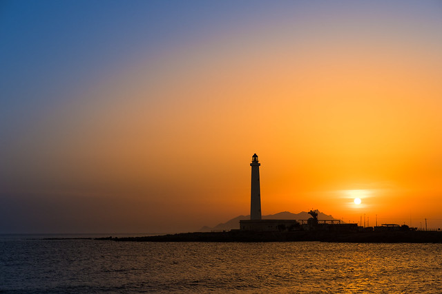 Lighthouse at the sunset