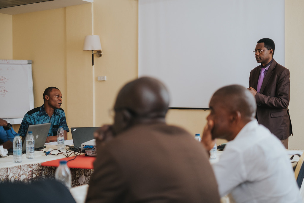 Facilitators: Raphael Tsanga, Senior Research Officer, Edouard Essiane Mendoula, Research Assistant - Data collection meeting on the flow of wood...