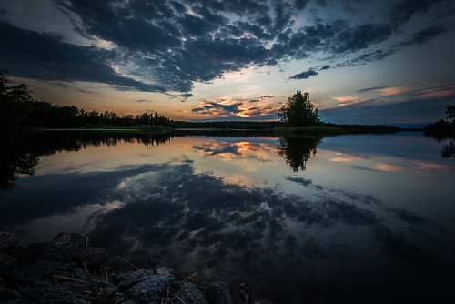 summer sunset by jan.wallin, Lake Vällensunset sky lake water clouds landscape se sweden outdoor nik sverige uppsalalän nikviveza