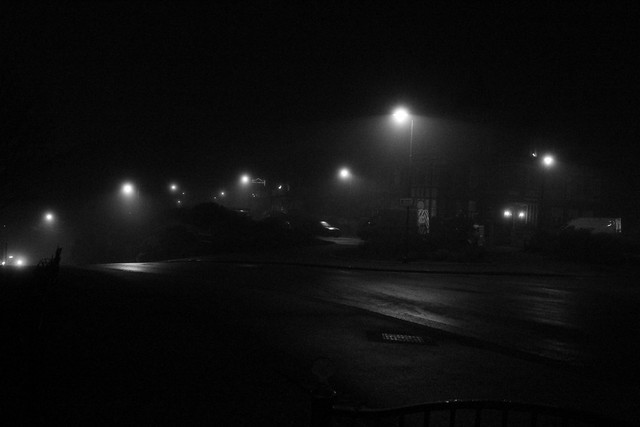 Foggy Felixstowe in Black and White