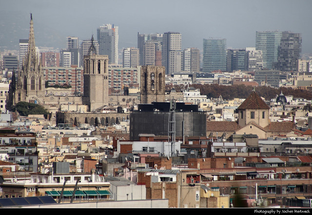 View from Avinguda Miramar, Barcelona, Spain