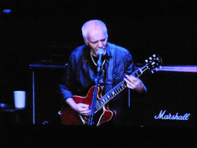 Peter Frampton on a video screen at the Colosseum at Caesars Palace in Las Vegas