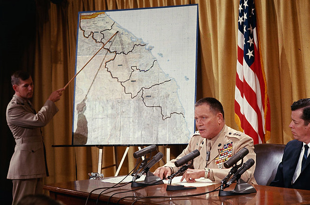 VIETNAM WAR 1967 - Lieutenant General Lewis Walt Conducting Press Conference