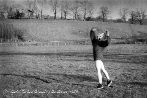417#Nigel Tucker throwing discus,  1952  IP.  jpg