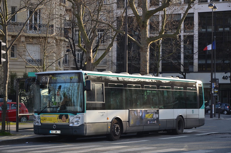 RATP Bus Route 87 in Paris, France