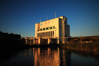 Pumphouse Lely in the evening sun