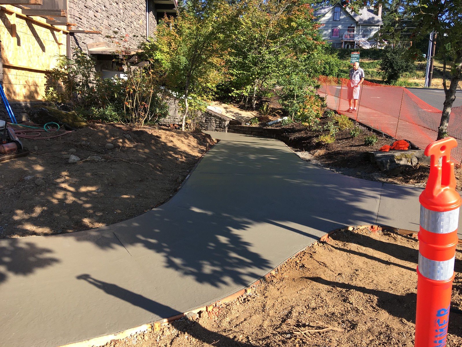 August 16, 2017--The new walkway at Stevenson Community Library