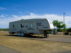 Jayco fifth wheeler parked