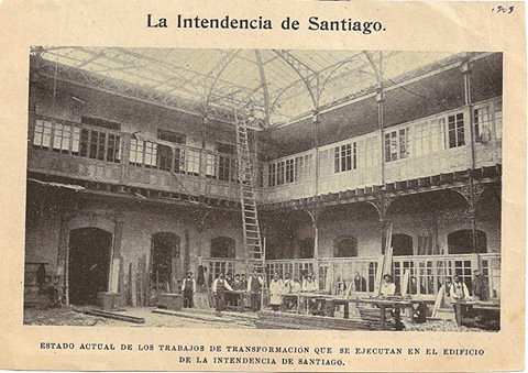 la Intendencia de Santiago ocupó, entre 1847 y 1929 el palacio de la Real Audiencia de Chile, obra de los arquitectos militares españoles