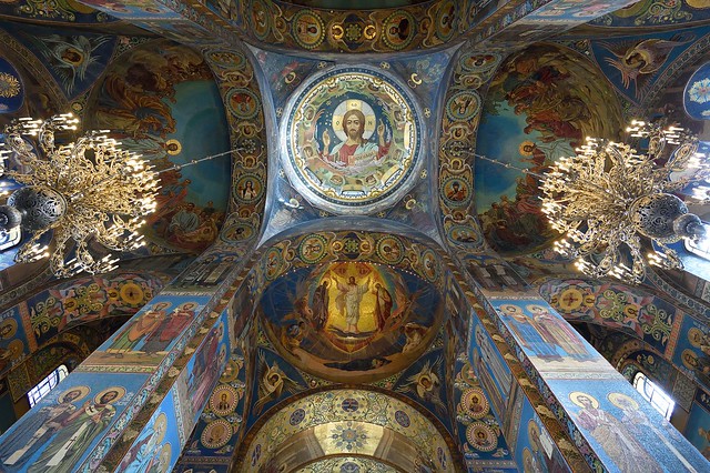 Interior of Church of the Savior on Spilled Blood in Saint Petersburg, Russia