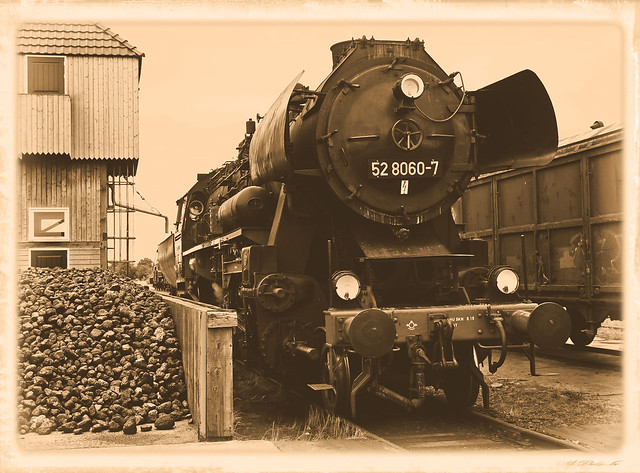 Filling-up steam locomotive