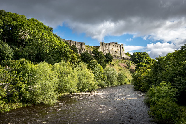 Richmond Castle and the river Swale
