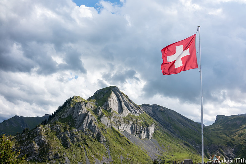 Swiss Flag flying