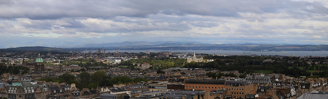 Firth of Forth to the East with sun on Fettes College