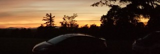 sunset with cars