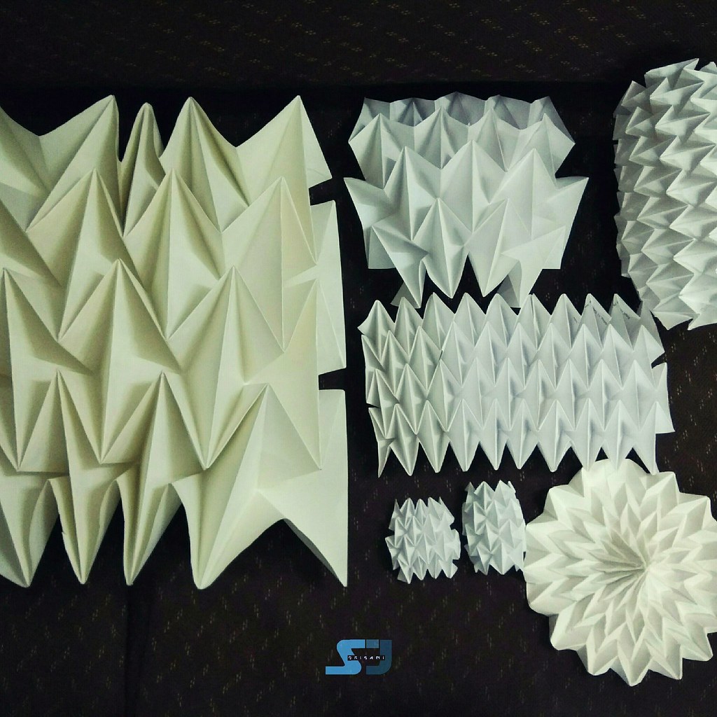 Origami waterbomb tessellation and corrugations | shachi jain | Flickr