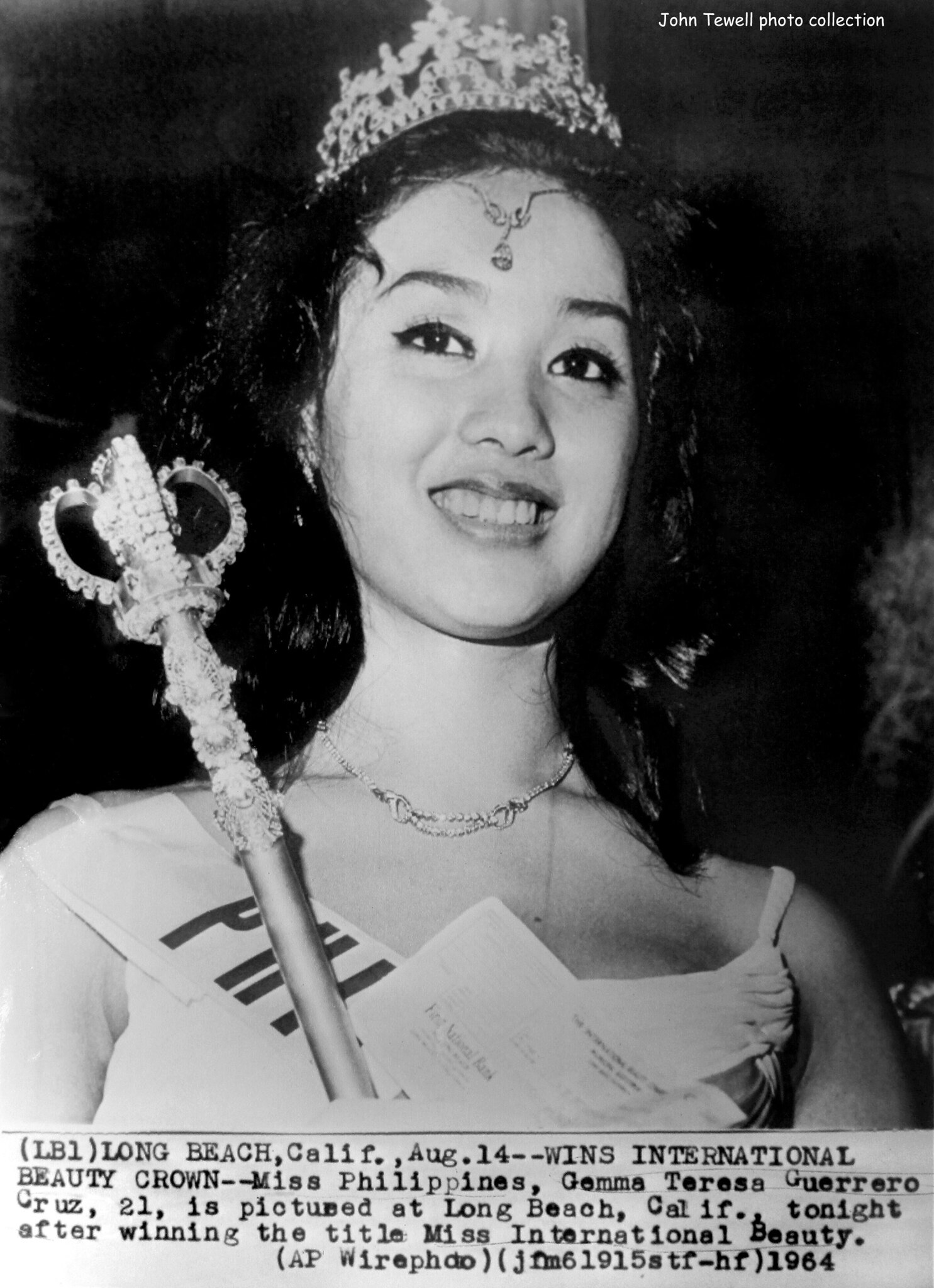 International Beauty winner, Gemma Teresa Guerrero Cruz (Araneta), 1964