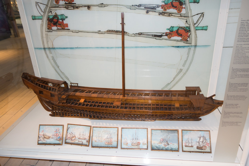 Model of the hull of a Danish warship