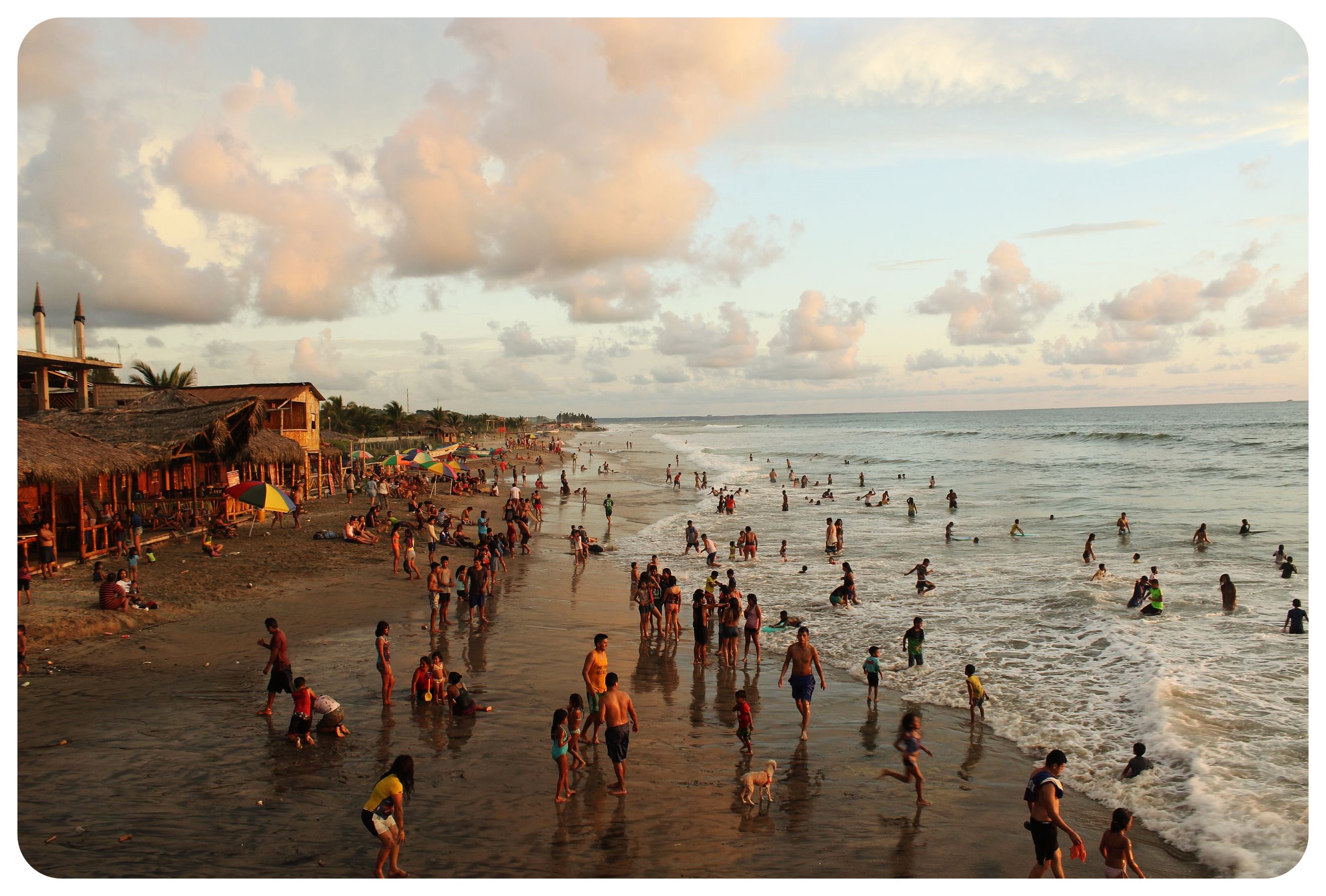 sunset beach crowds