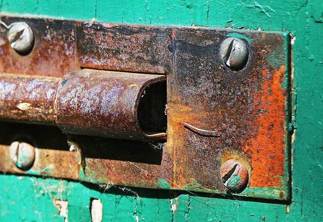 Rusted deadbolt lock