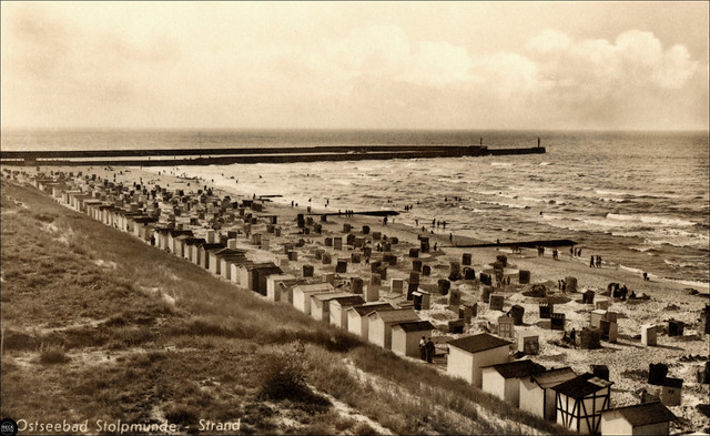 Ustka - Ostseebad Stolpmünde in Pommern - Strand 1940er