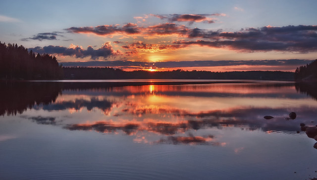 Sunset on the lake. #Finland #summer