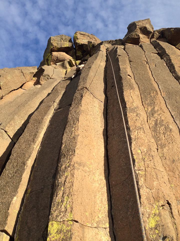 Basalt Ropes Climber's rope dangles from the columnar basalt cliffs of … | Flickr