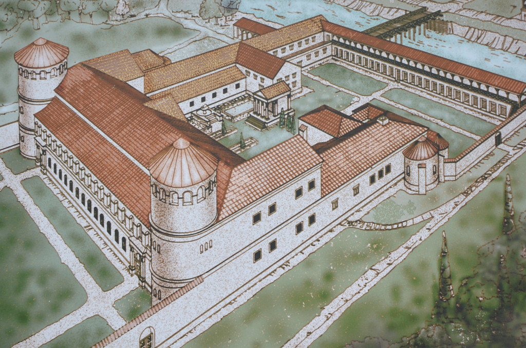 Reconstruction drawing of the Governor's Palace of Aquincum (Budapest)